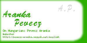 aranka pevecz business card